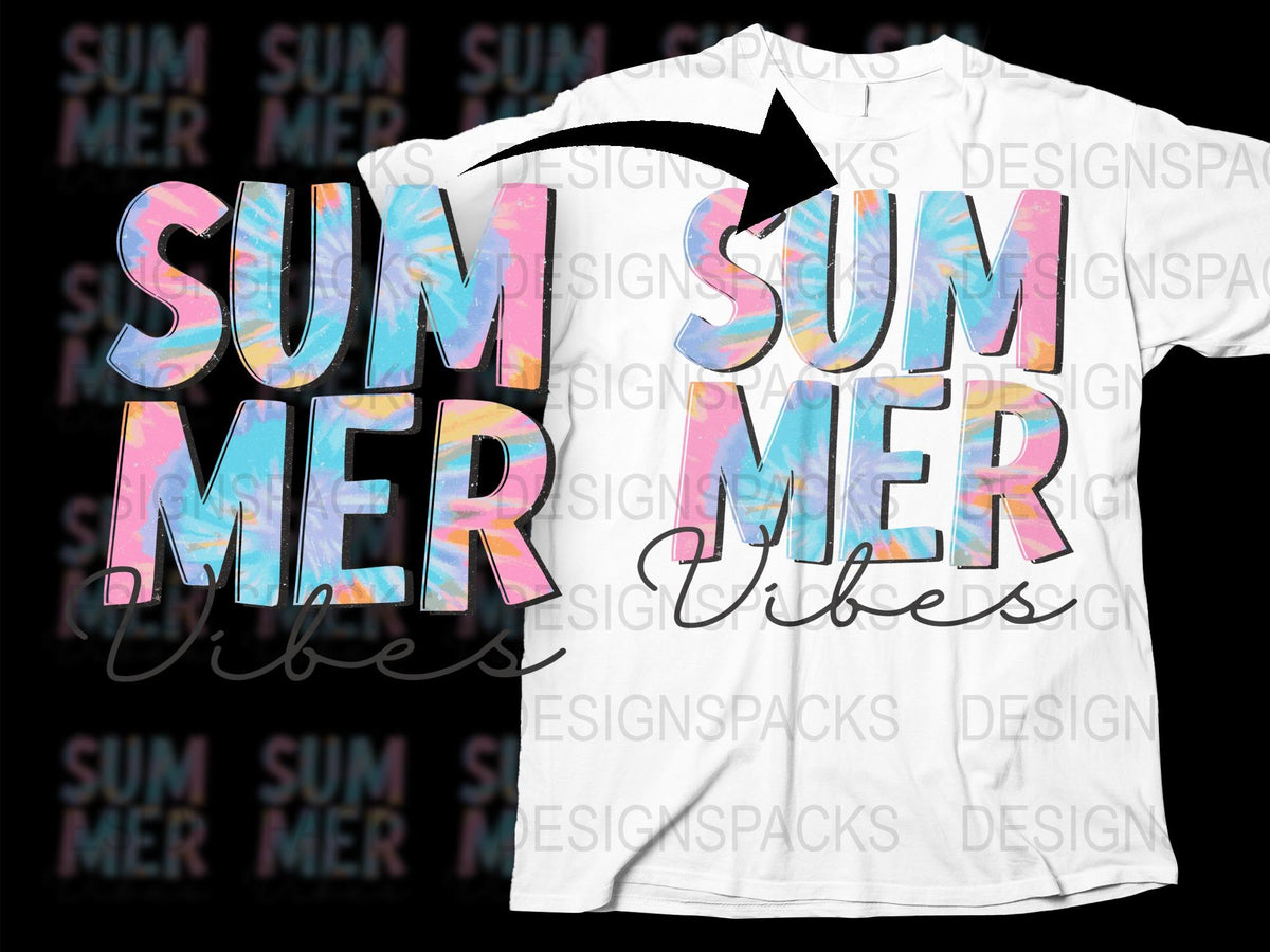 Summer Vibes T-Shirt, Colorful Retro Style Text Design, Unisex Fashion Tee, Beach Graphic Top