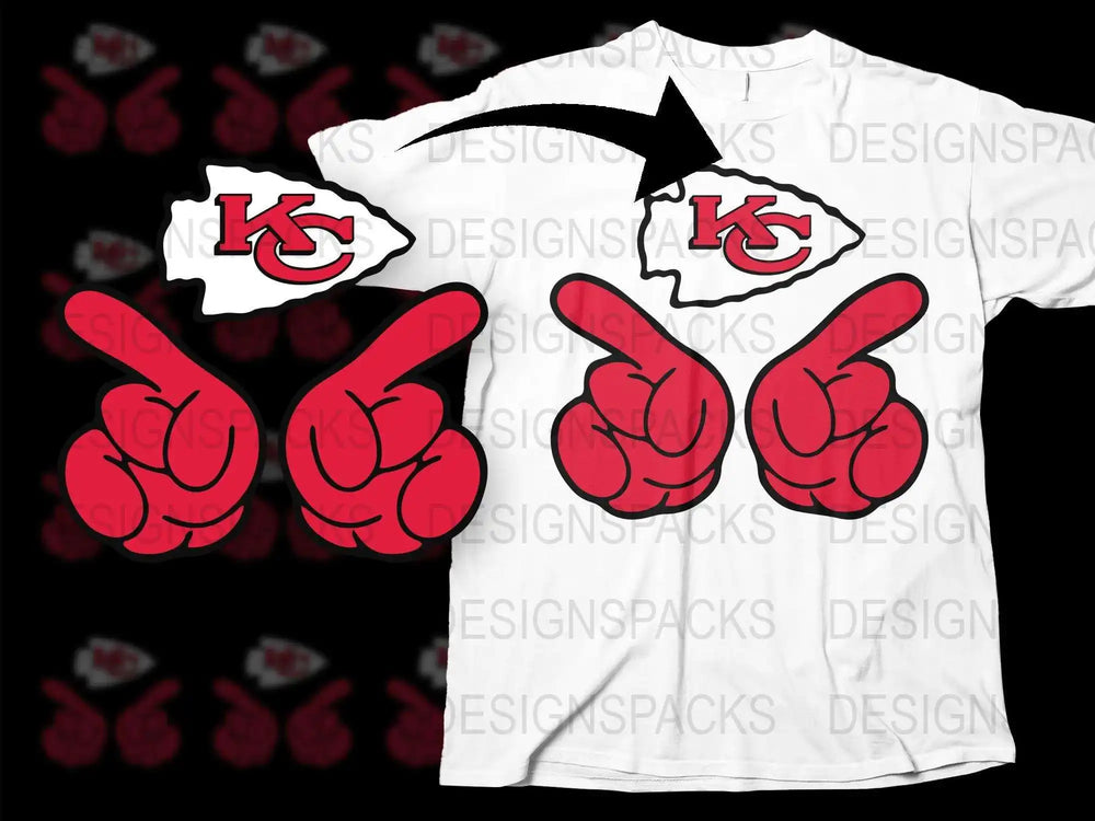 Kansas City Themed Graphic T-Shirt, White Cotton Tee with Red Logo, Sports Fan Apparel, Unisex Fashion
