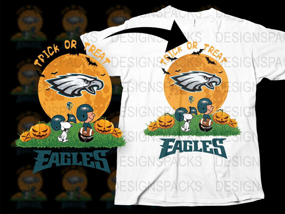 Halloween Sports Team T-Shirt, Trick or Treat Football Theme, Fan Gear, Festive Fall Apparel
