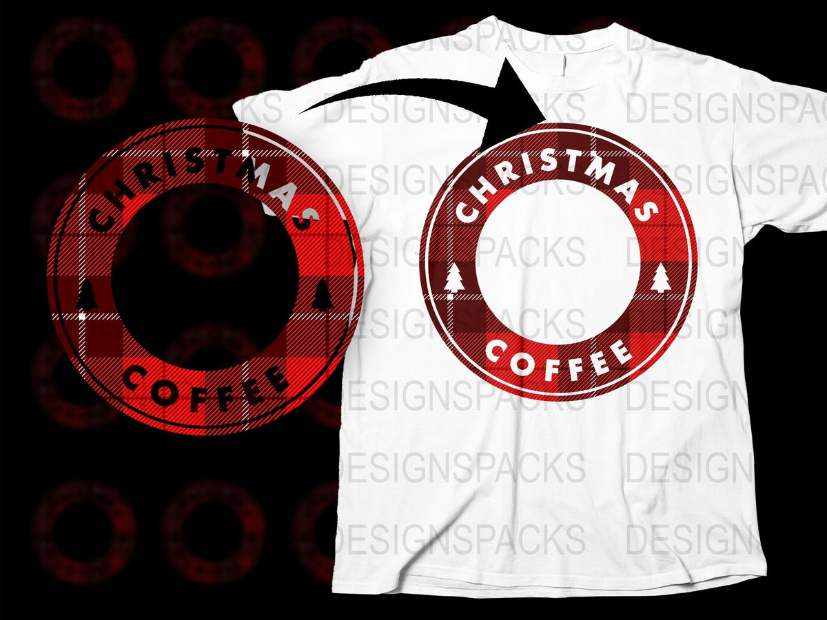 Christmas Coffee T-Shirt, Festive Holiday Graphic Tee, Red and White, Caffeine Lover Gift Idea