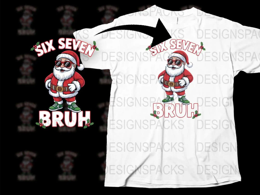 Festive Santa Bruh T-Shirt, Funny Christmas Tee, Holiday Casual Wear, Men's and Women's Sizes Available