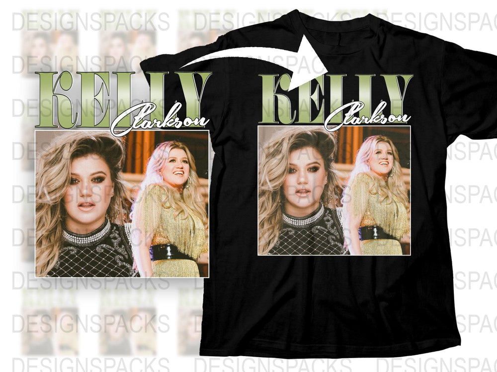 Kelly Clarkson Graphic T-Shirt, Vintage Style Pop Music Tee, Casual Fashion Apparel