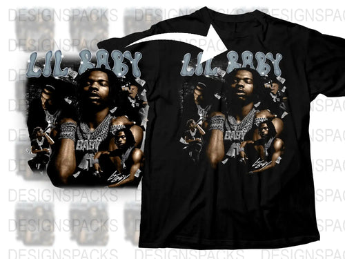 Lil Baby Graphic T-Shirt, Hip Hop Merch, Urban Fashion, Men's Black Tee, Music Fan Apparel