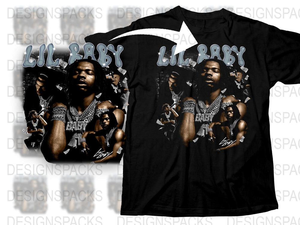 Lil Baby Graphic T-Shirt, Hip Hop Merch, Urban Fashion, Men's Black Tee, Music Fan Apparel
