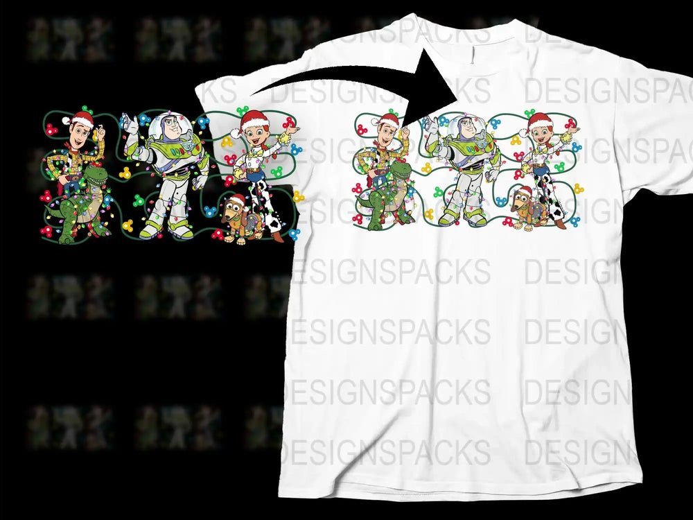Christmas Dog T-Shirt, Cute Puppy Holiday Apparel, Festive Lights and Santa Hats Design, Unisex Graphic Tee