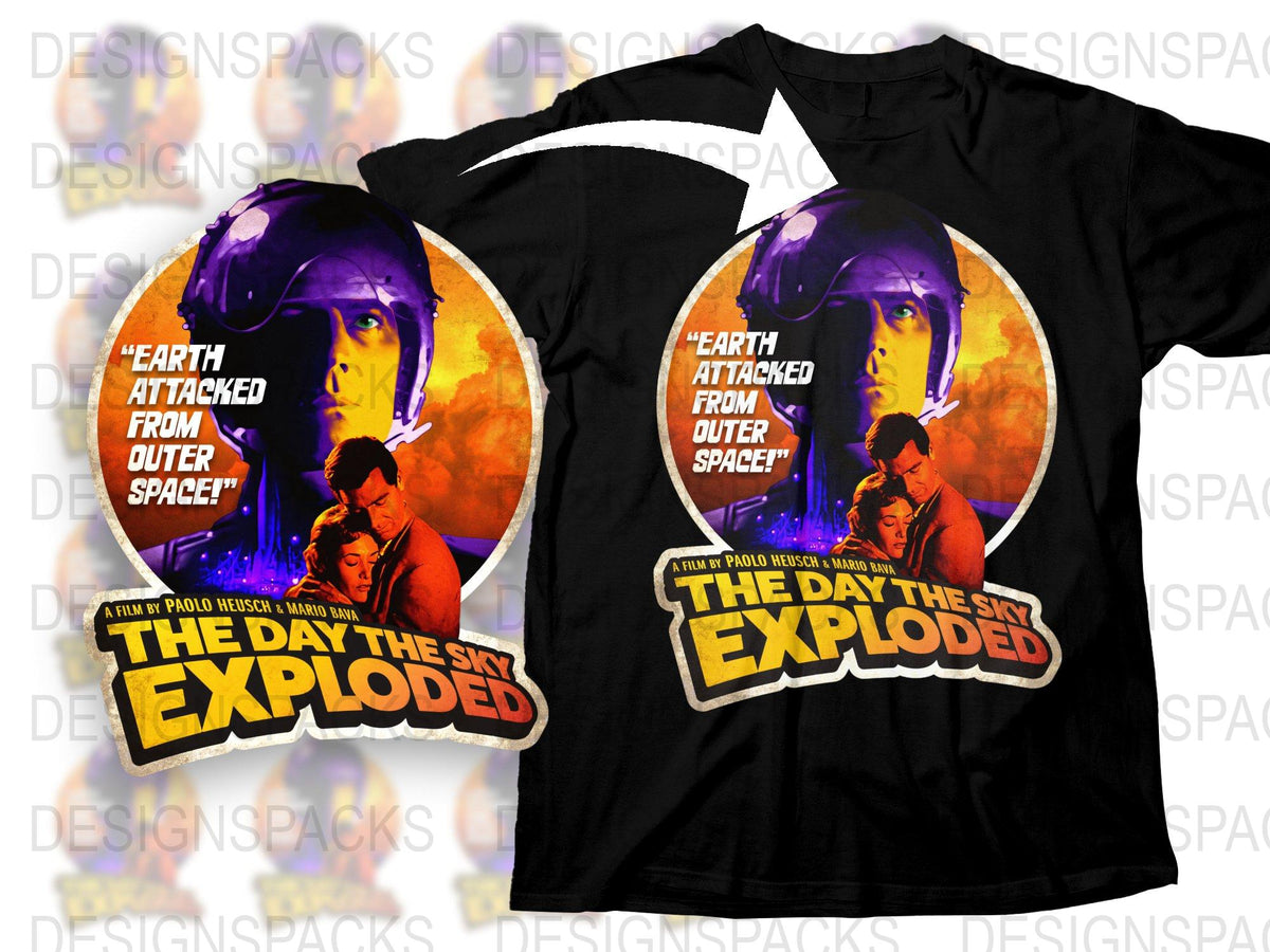 Vintage Sci-Fi Movie T-Shirt, 'The Day the Sky Exploded' Poster Design, Retro Film Tee, Unisex Graphic Shirt
