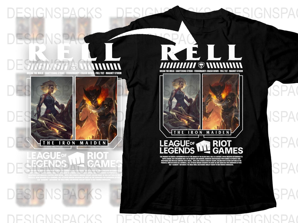League of Legends Inspired T-Shirt, The Iron Maiden Graphic Tee, Gamer Clothing, Unisex Black Shirt