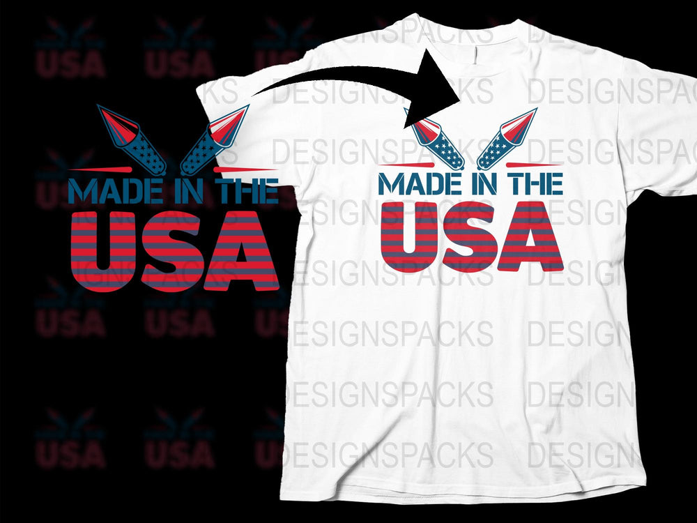Patriotic T-Shirt Made in the USA Graphic Tee, American Flag Inspired Shirt, Unisex Fashion Top, Casual Wear for Independence Day