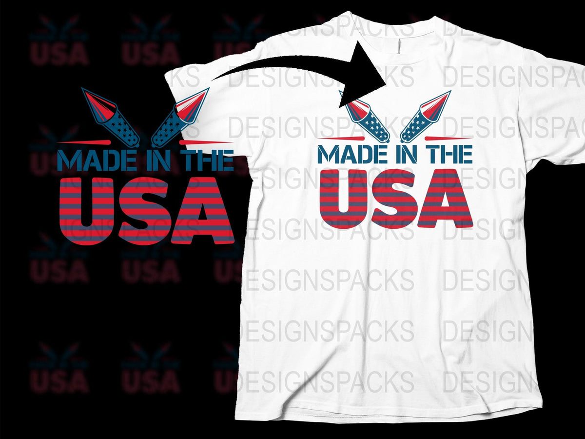 Patriotic T-Shirt Made in the USA Graphic Tee, American Flag Inspired Shirt, Unisex Fashion Top, Casual Wear for Independence Day
