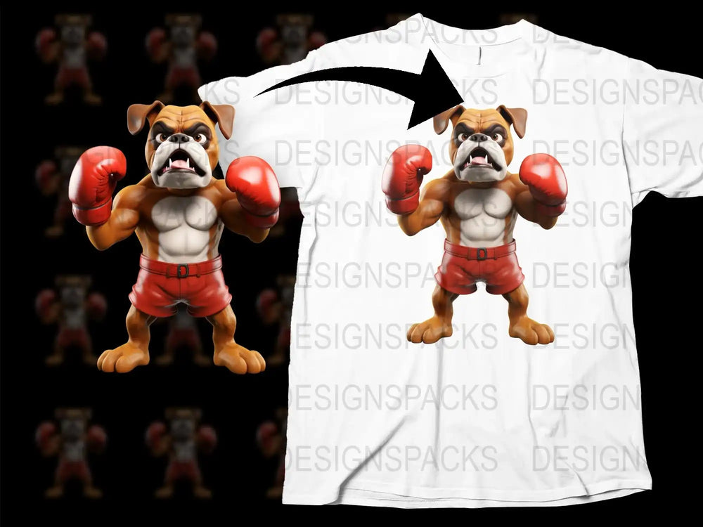 Funny Boxing Bulldog T-Shirt, Cool Dog Graphic Tee, Sports Theme Unisex Shirt for All Ages