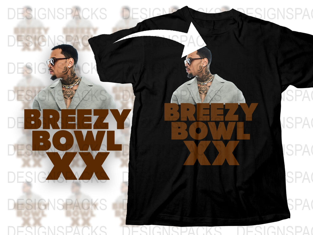 Breezy Bowl XX Graphic T-Shirt, Men's Fashion Tee, Urban Streetwear, Casual Hip-Hop Style, Trendy Top for Music Fans