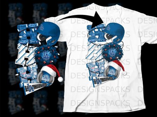 Los Angeles Dodgers Christmas Baseball Fan T-shirt