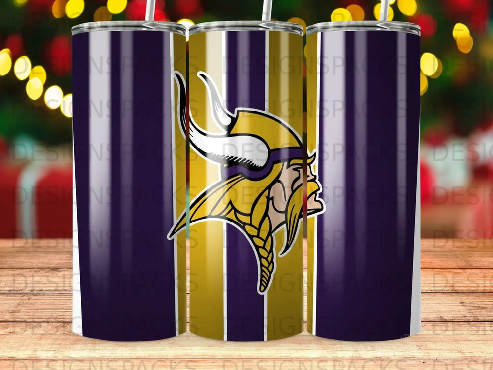 Minnesota Vikings purple gold stripes tumbler product type