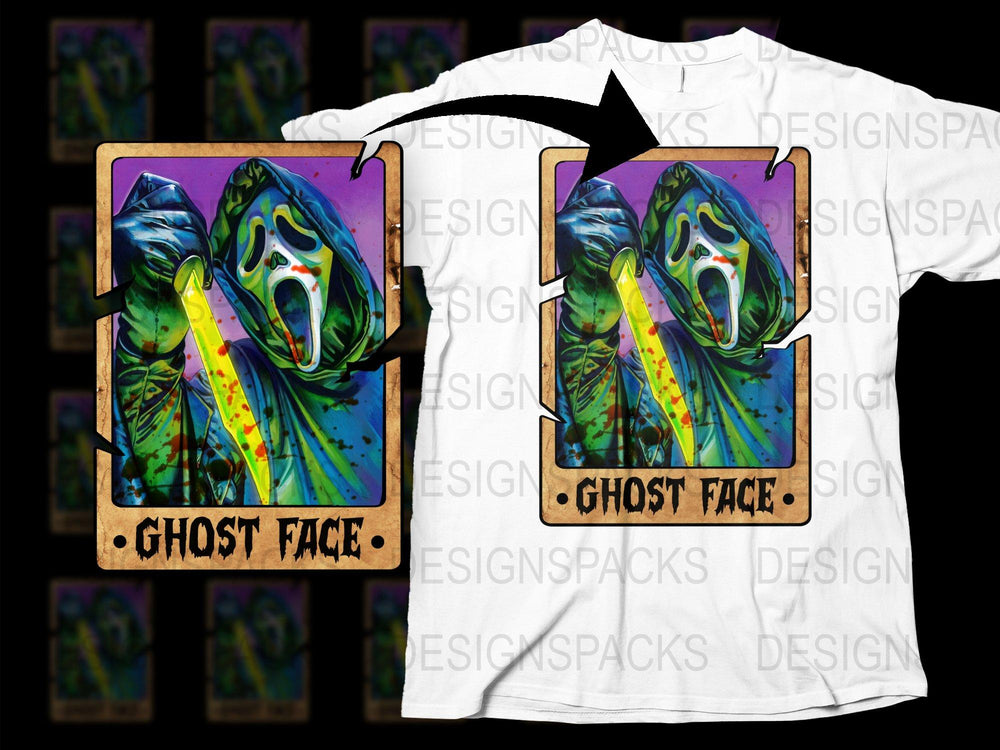 Ghost Face Graphic T-Shirt, Colorful Horror Pop Art Tee, Unique Screaming Face Design, Unisex Fashion Clothing