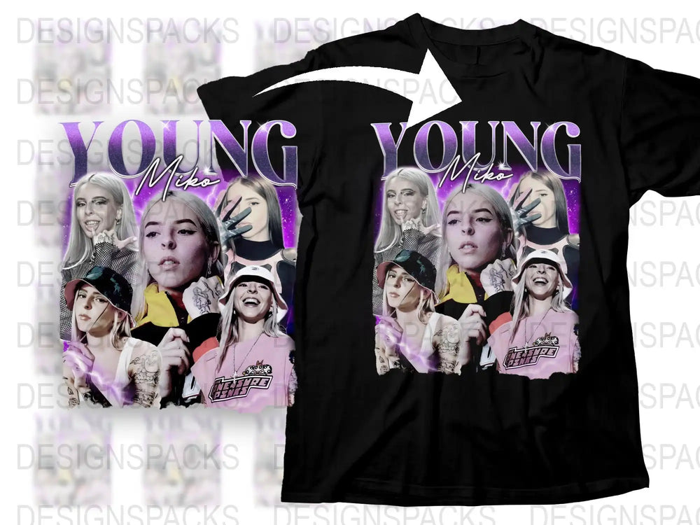 Women's Pop Art Style T-Shirt Featuring Collage of Female Celebrity Impressions, Colorful Graphic Tee