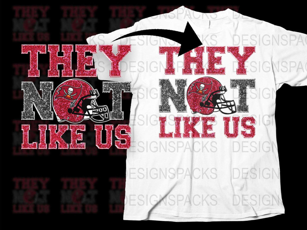 They Not Like Us Football T-Shirt, Sports Fan Graphic Tee, Red and White, Unisex Adults Fashion