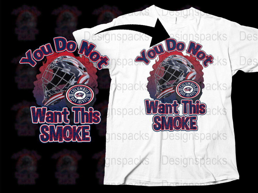 Hockey Goalie Mask T-Shirt 'You Do Not Want This Smoke' Sports Fan Apparel