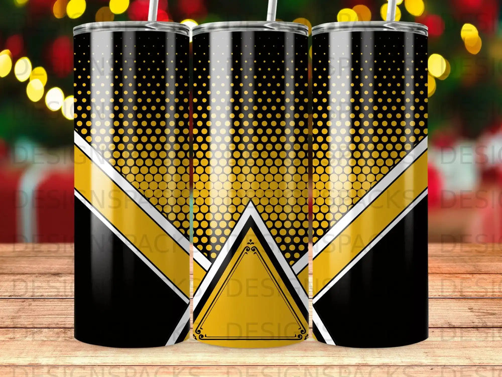 Black Gold Dots Geometric Triangle Design Pattern product type