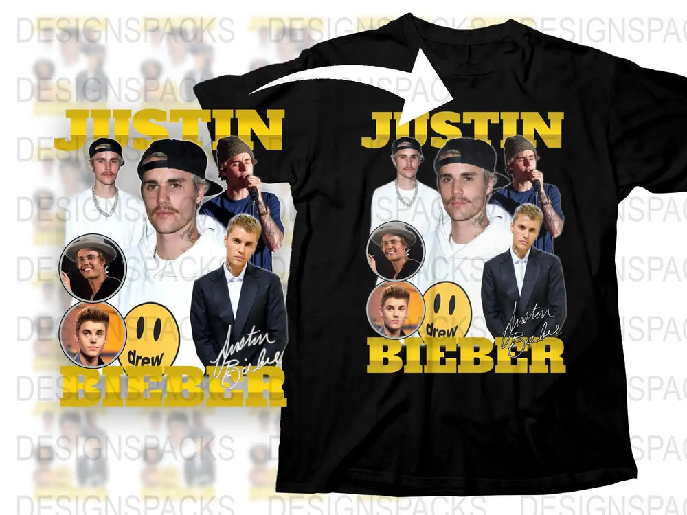 Justin Bieber Fan T-Shirt, Pop Star Graphic Tee, Music Idol Merch, Crew Love Apparel