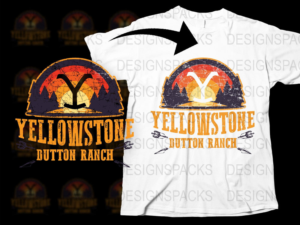 Yellowstone Dutton Ranch Logo T-Shirt, Vintage Style Graphic Tee, TV Show Inspired, Unisex Casual Wear