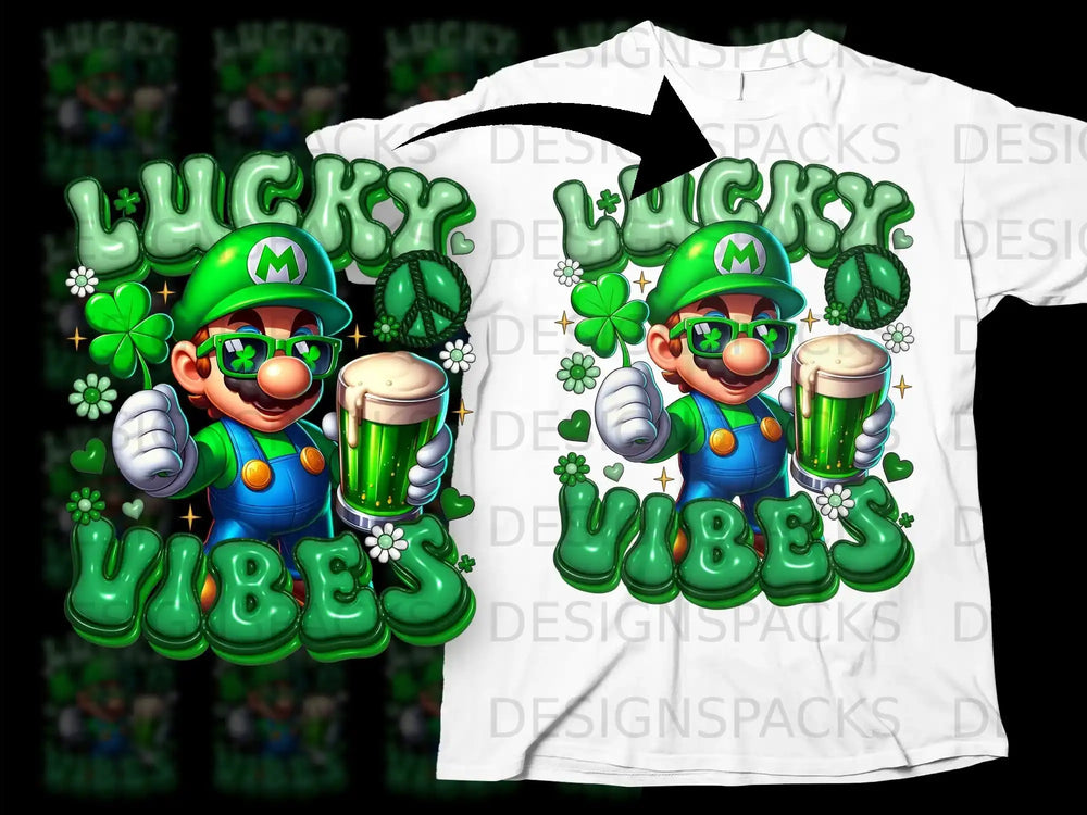 Lucky Vibes Luigi Green Hat Clover Beer Mug product type