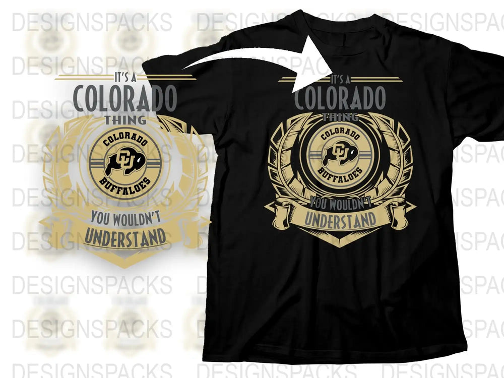 Colorado Buffaloes T-Shirt, College Sports Fan Gear, Buffalo Mascot Graphic Tee, Black Unisex Apparel