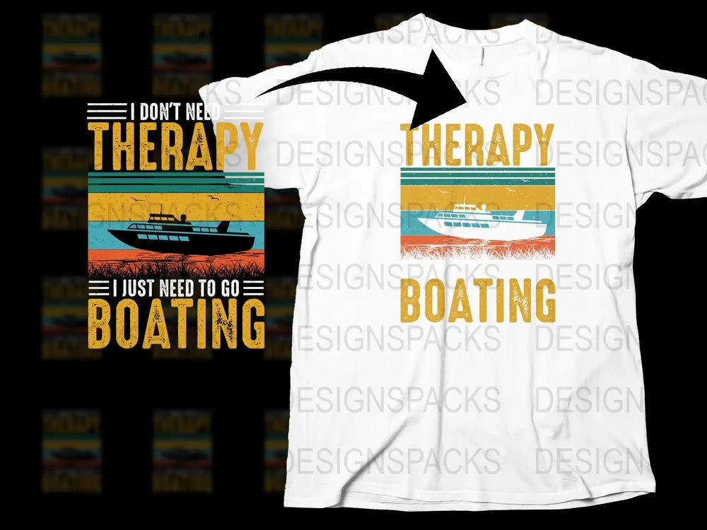 Boating Therapy T-Shirt, Nautical Graphic Tee, Boat Lover Gift Idea, Summer Casual Wear