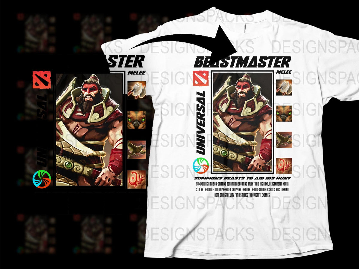 Beastmaster Video Game Character T-Shirt, Unique Graphic Tee, Unisex Gaming Apparel
