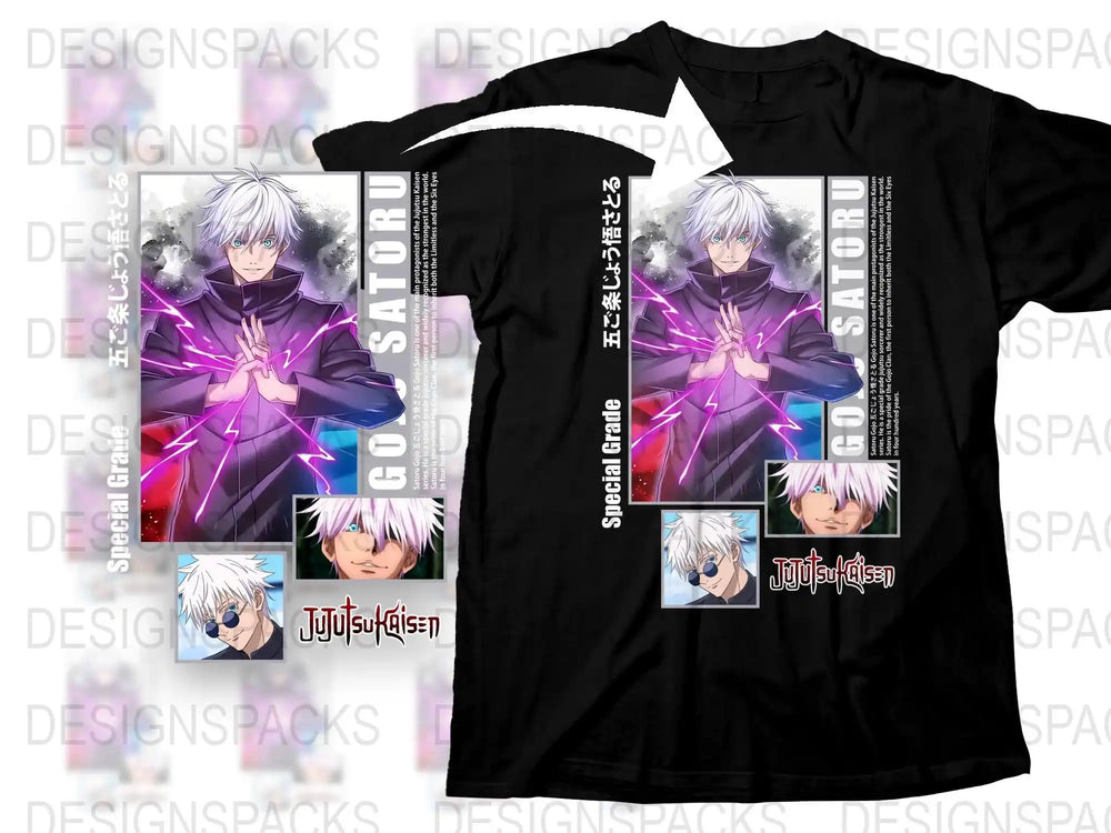 Jujutsu Kaisen Satoru Gojo Anime T-Shirt, Manga Graphic Tee, Unisex Black Shirt, Otaku Gift Ideas, Japanese Streetwear, Cool Fan Merch