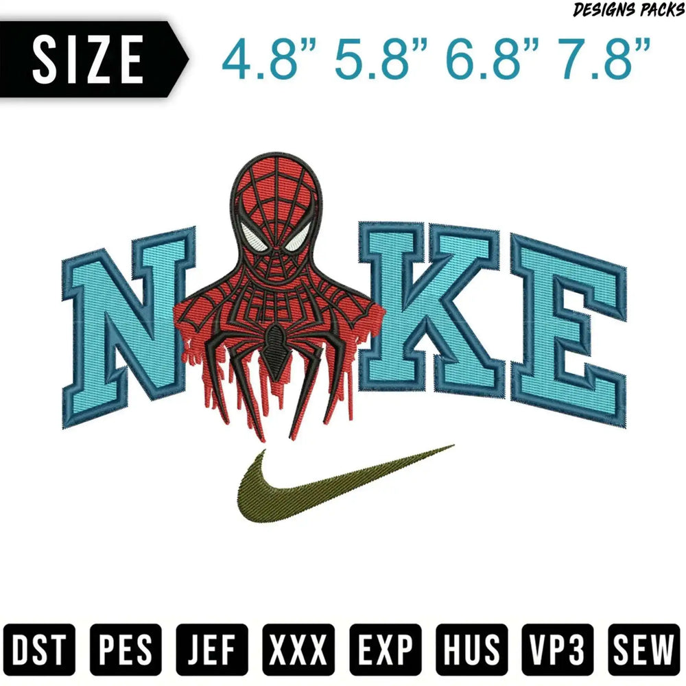 Nike logo with Spider-Man mask integrated into the "N" and "K" letters.