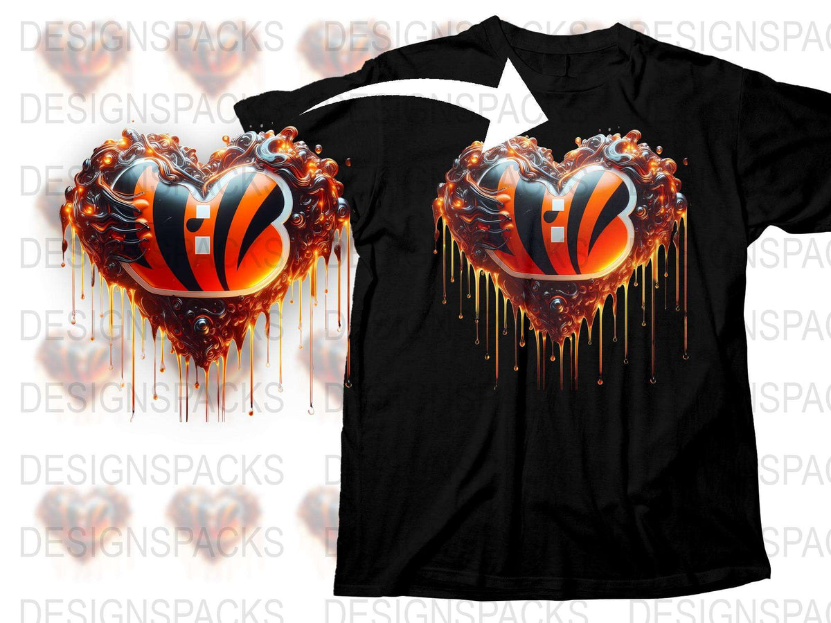 Abstract Heart Design T-Shirt, Dripping Love Graphic Tee, Unique Streetwear, Urban Fashion Top for Men and Women