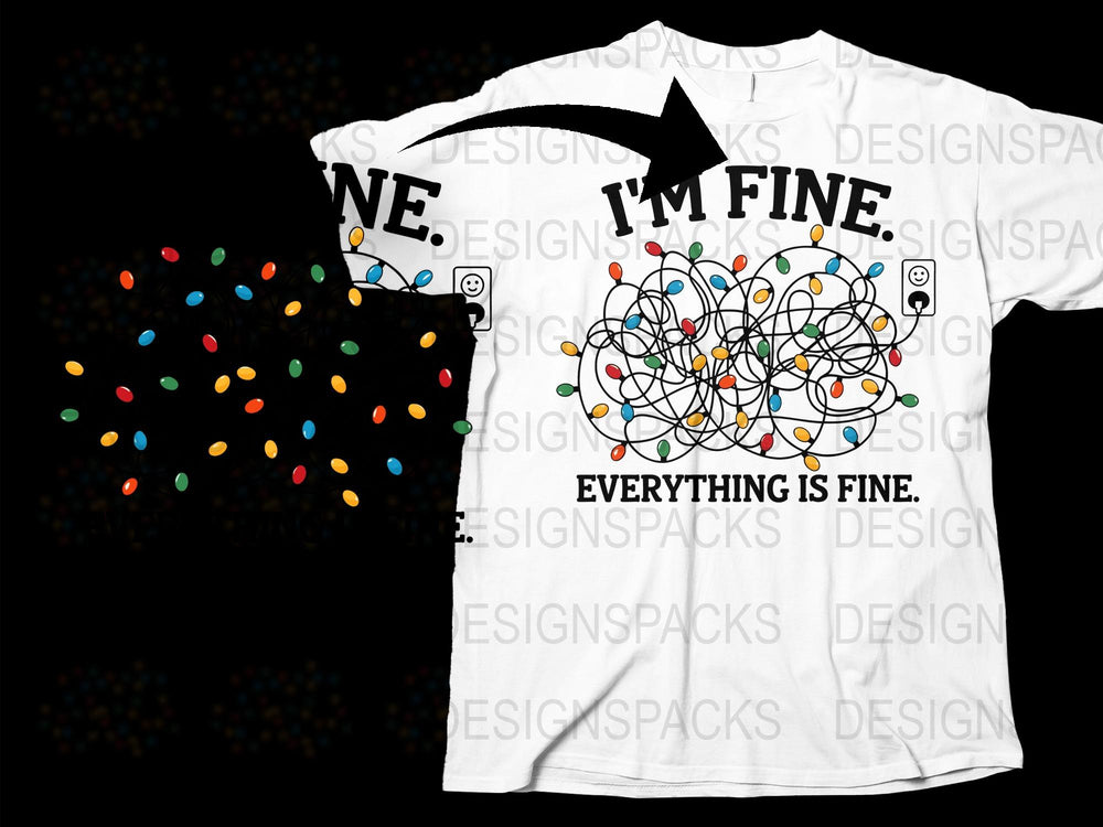 I'm Fine Sarcastic T-Shirt, Funny Graphic Tee, Mental Health Awareness, Unisex Cotton Shirt