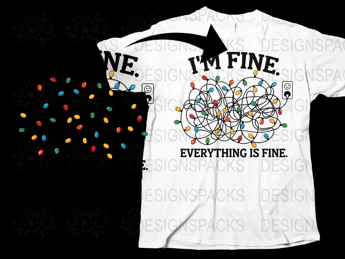 I'm Fine Sarcastic T-Shirt, Funny Graphic Tee, Mental Health Awareness, Unisex Cotton Shirt