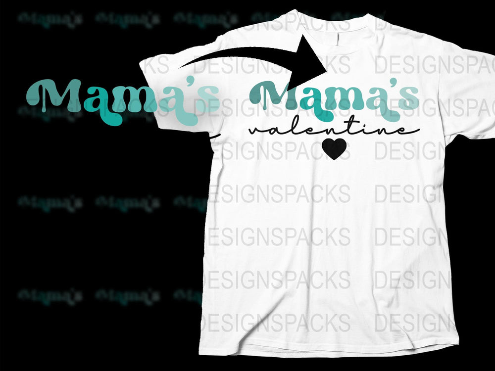 Mama's Valentine T-Shirt, Cute Heart Graphic Tee for Women, Perfect Mother's Day Gift