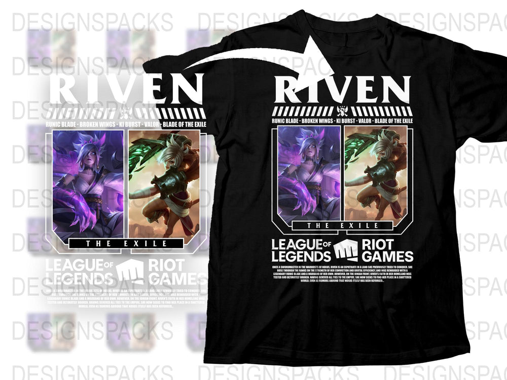 League of Legends Riven T-Shirt, The Exile Graphic Tee, Riot Games Merchandise, Gamer Fashion Apparel