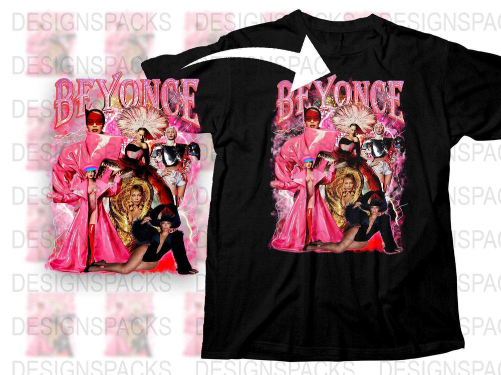 Beyonce Inspired Graphic T-Shirt, Pink Pop Star Fan Merch, Bold Fashion Top, Unique Gift Idea