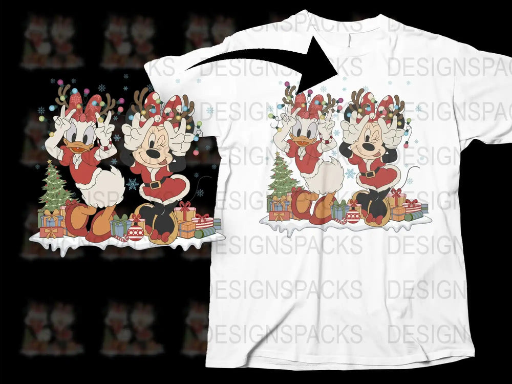Festive Holiday Reindeer T-Shirt, Christmas Tree and Gifts Graphic Tee, Unisex Winter Apparel for All Ages