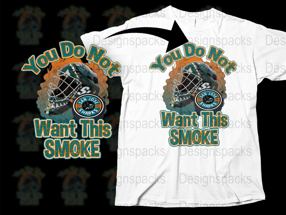 'You Do Not Want This Smoke' Hockey Goalie T-Shirt, Graphic Tee, Sports Apparel, Ice Hockey Fan Gift