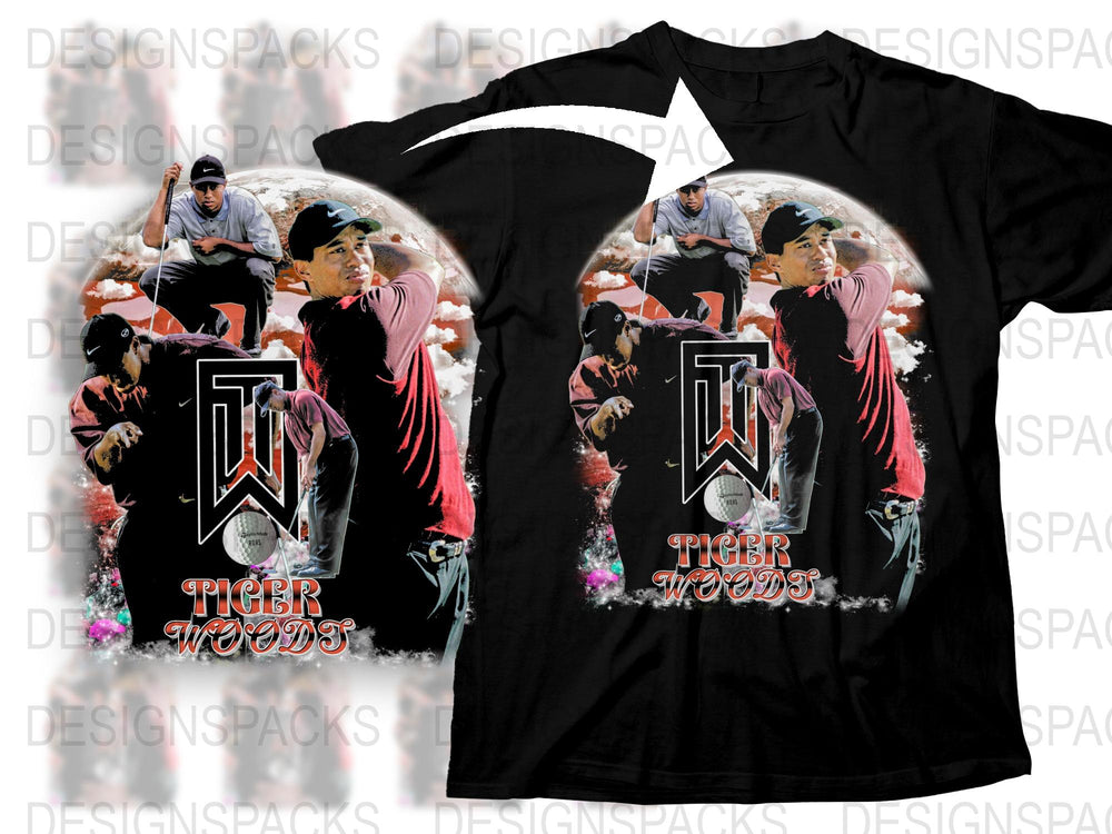 Tiger Woods Graphic T-Shirt, Vintage Golf Legend Tee, Sports Fan Apparel, Unique Gift Idea