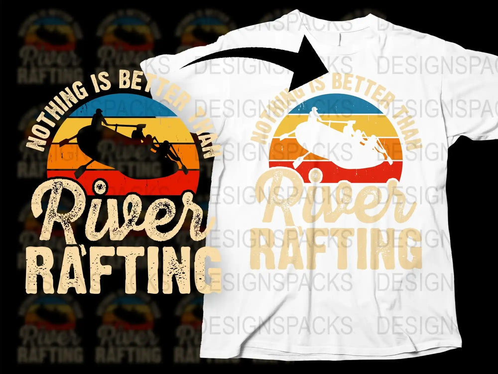 Vintage River Rafting T-Shirt, Outdoor Adventure Graphic Tee, Retro Rafting Sunset Design, Gift for Rafters and Campers