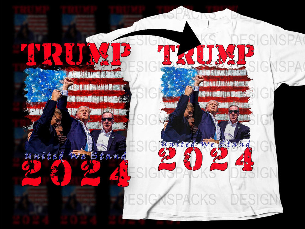 Trump 2024 Patriotic T-Shirt, American Flag Graphic, Political Support Tee, Unisex Cotton Shirt