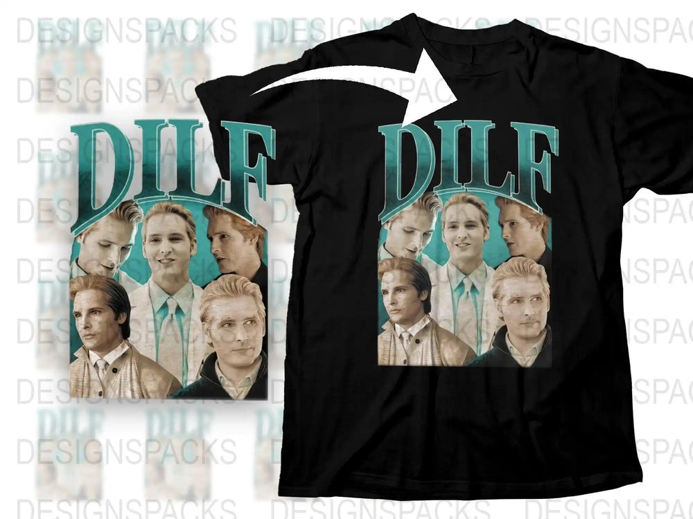 DILF Funny Graphic T-Shirt, Retro Style Dad Tee, Unique Father's Day Gift, Men's Fashion Shirt