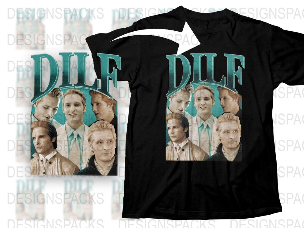 DILF Funny Graphic T-Shirt, Retro Style Dad Tee, Unique Father's Day Gift, Men's Fashion Shirt