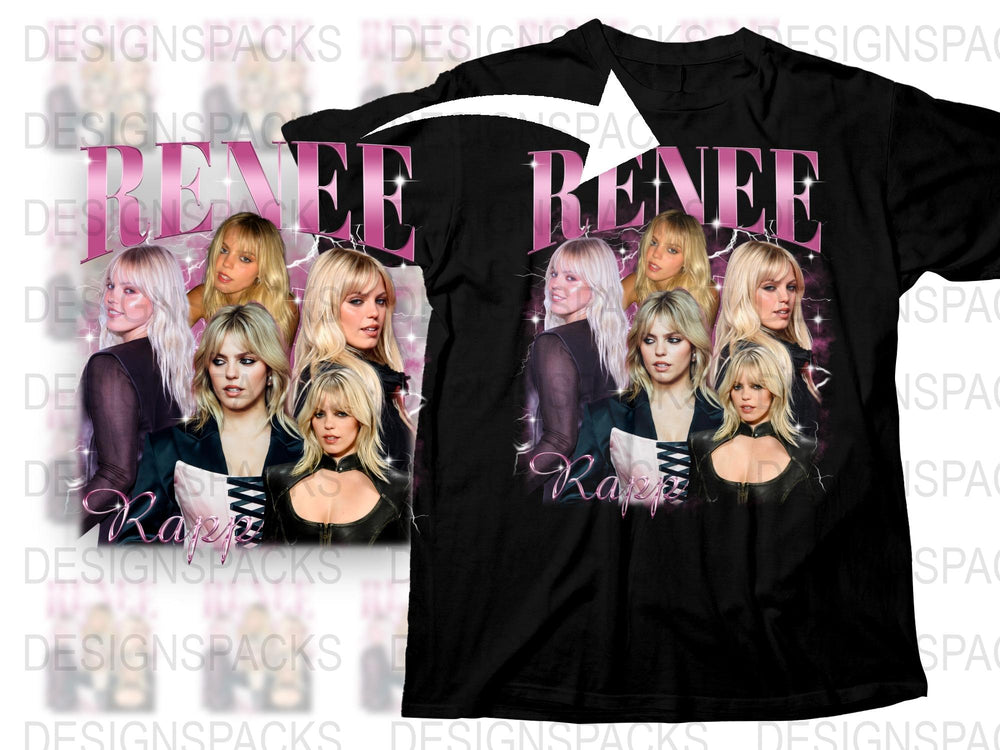 Renee Graphic Tee, Vintage Style Pop Art Fashion T-Shirt, Celebrity Collage Design, Unique Gift Idea