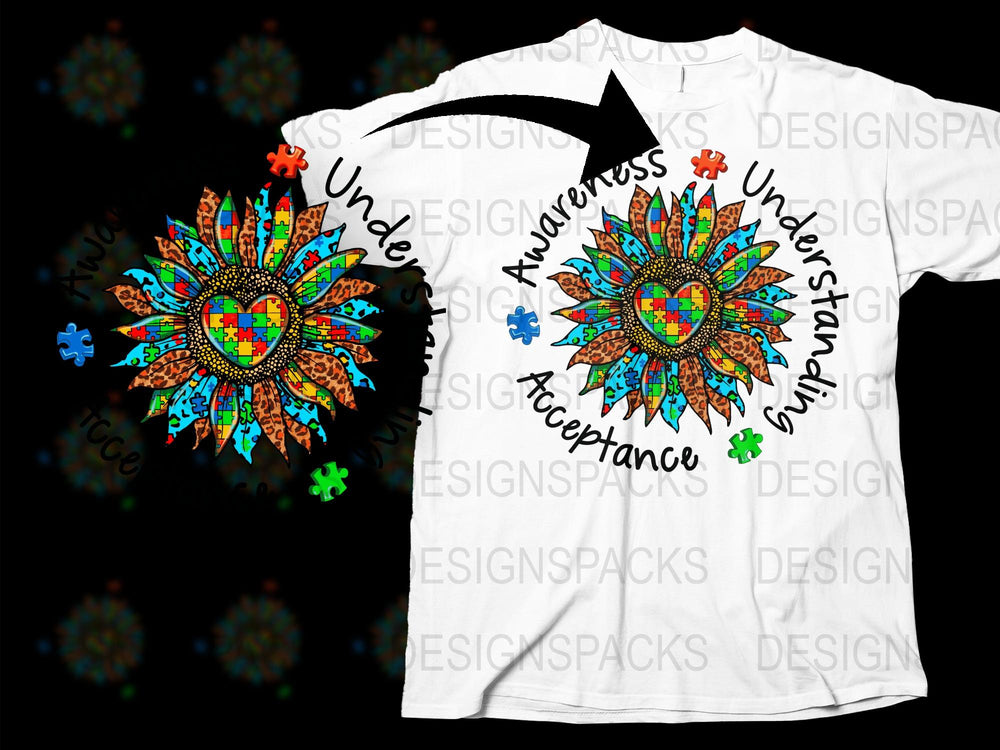 Colorful Autism Awareness T-Shirt, Puzzle Piece Design, Acceptance Graphic Tee