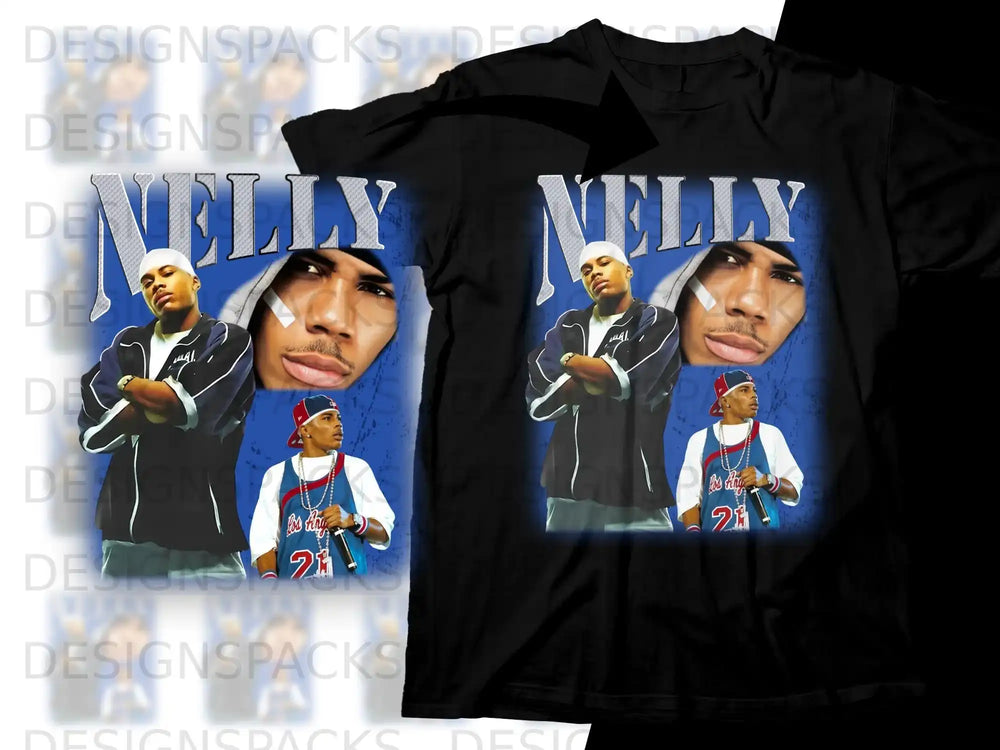Nelly's album cover art on a black t-shirt.