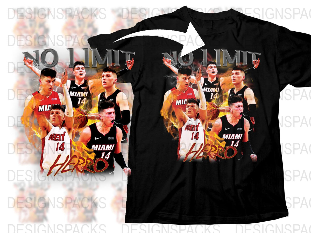 Miami Basketball Team Graphic T-Shirt, No Limit Design, Tyler Herro, Sports Fan Apparel