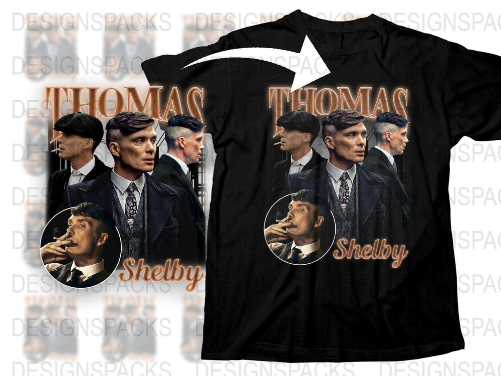 Vintage Inspired Thomas Shelby Graphic Tee, Peaky Blinders Theme, Classic TV Show Cotton Shirt