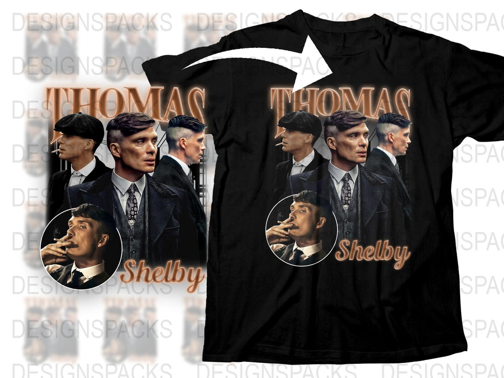 Vintage Inspired Thomas Shelby Graphic Tee, Peaky Blinders Theme, Classic TV Show Cotton Shirt