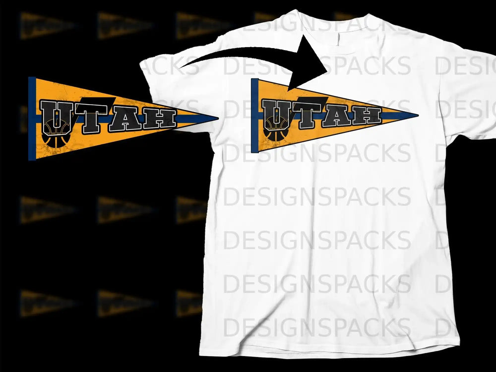 Utah Pennant Graphic Shirt for Sports Fans